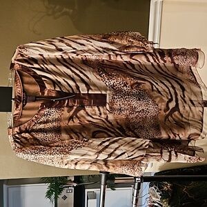 Sara Isabella Woman Top Blouse Layered Flowing Animal Print Women's sz 3X NWT